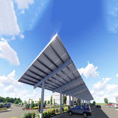 Renewable Energy Car Shed Span 5000mm PV Carport Solar Systems  Thickness 0.5mm-15mm Solar Car Parking Racks